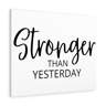 Blue Elephant Stronger than Yesterday - Wrapped Canvas Typography ...